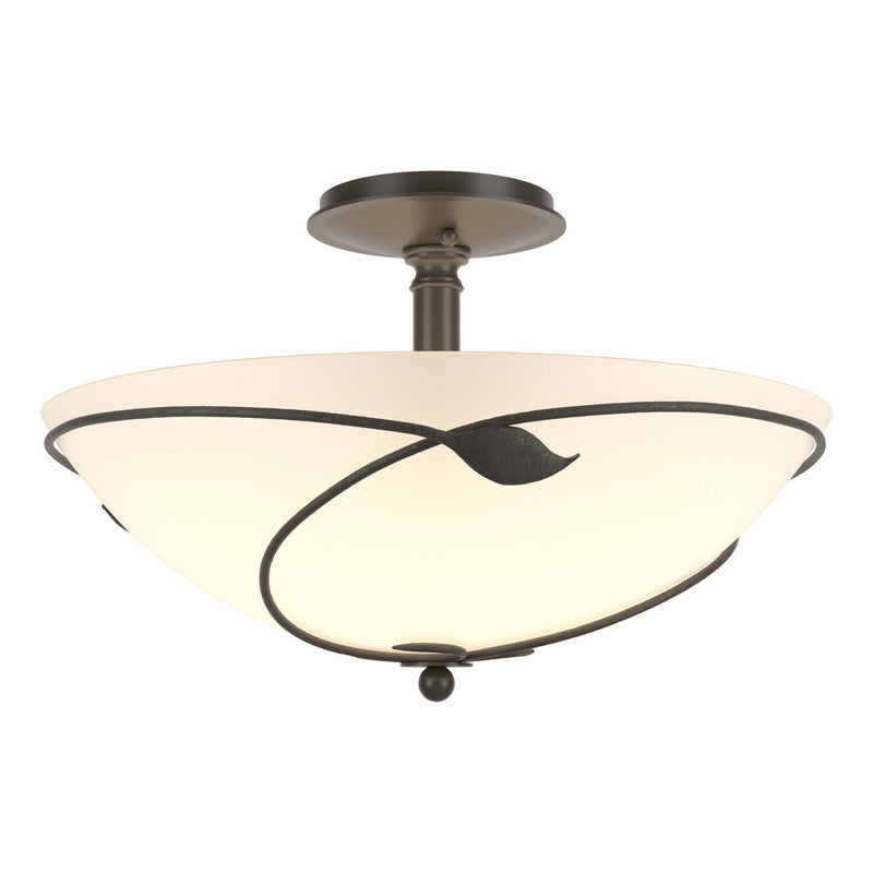 Hubbardton Forge 126732-SKT-07-GG0052 Three Light Semi-Flush Mount, Dark Smoke