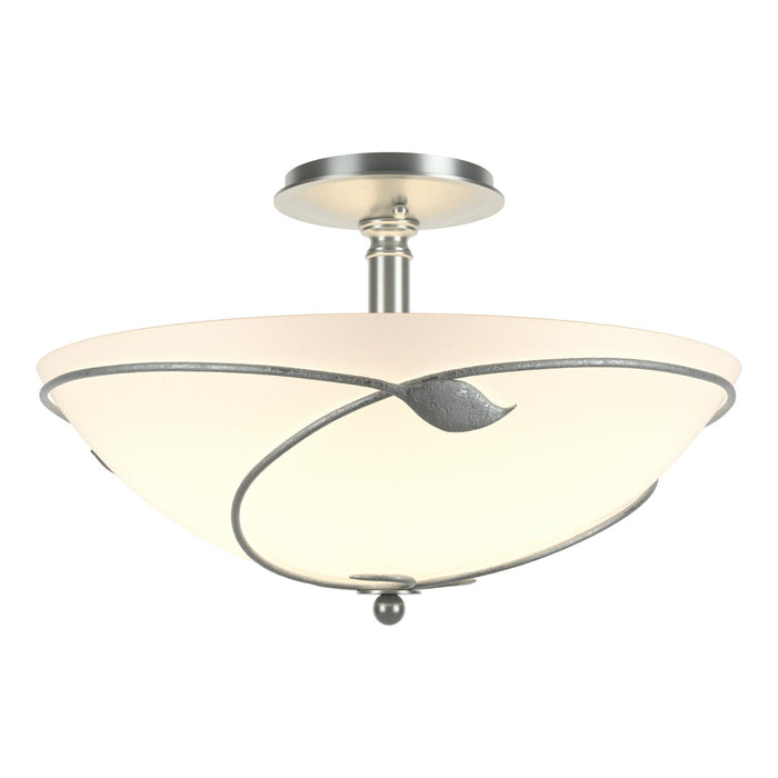 Hubbardton Forge 126732-SKT-82-GG0052 Three Light Semi-Flush Mount, Vintage Platinum