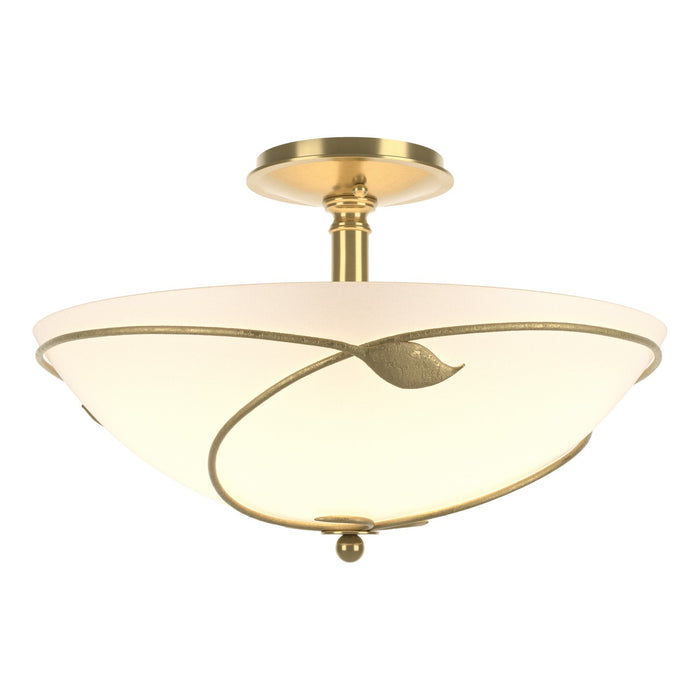 Hubbardton Forge 126732-SKT-86-GG0052 Three Light Semi Flush Mount, Modern Brass