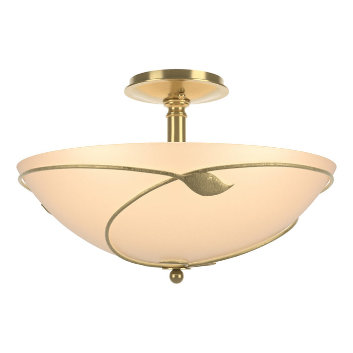 Hubbardton Forge 126732-SKT-86-SS0052 Three Light Semi Flush Mount, Modern Brass