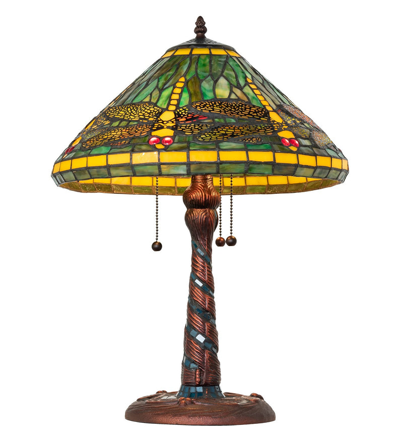 Meyda Tiffany 259779 Three Light Table Lamp, Mahogany Bronze