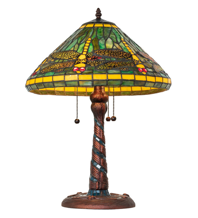 Meyda Tiffany 259779 Three Light Table Lamp, Mahogany Bronze