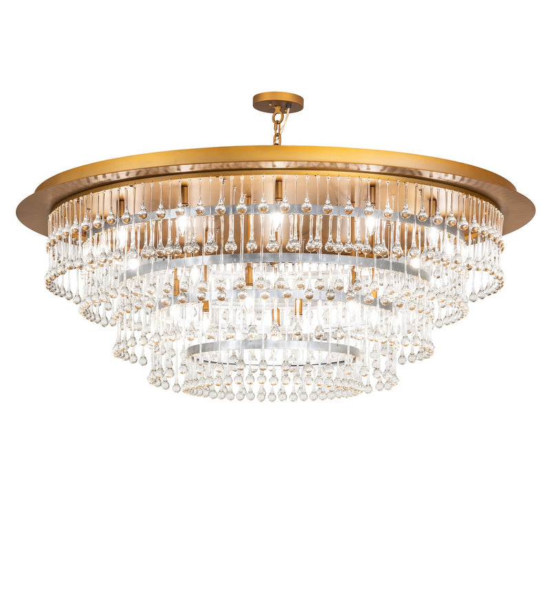 Meyda Tiffany 260056 LED Chandelier, Gold Matte Over Nickel & Sparkle Silver