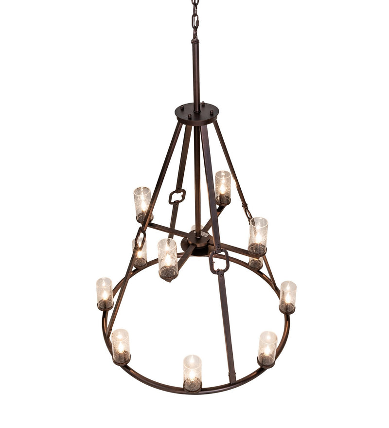 Meyda Tiffany 260339 12 Light Chandelier, Mahogany Bronze