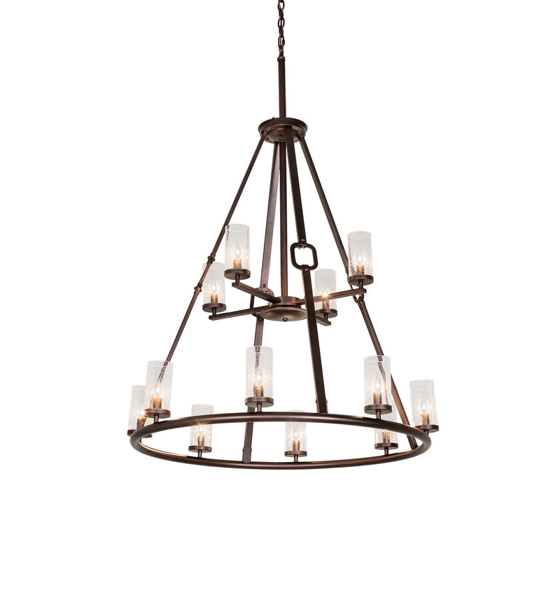 Meyda Tiffany 260339 12 Light Chandelier, Mahogany Bronze