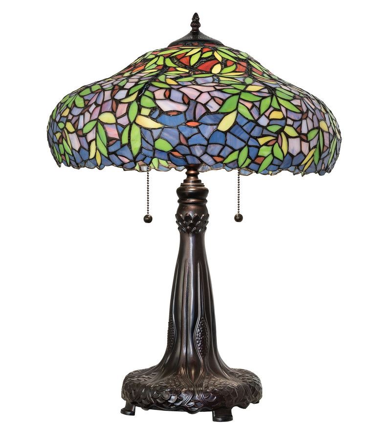 Meyda Tiffany 264938 Two Light Table Lamp, Antique,Mahogany Bronze