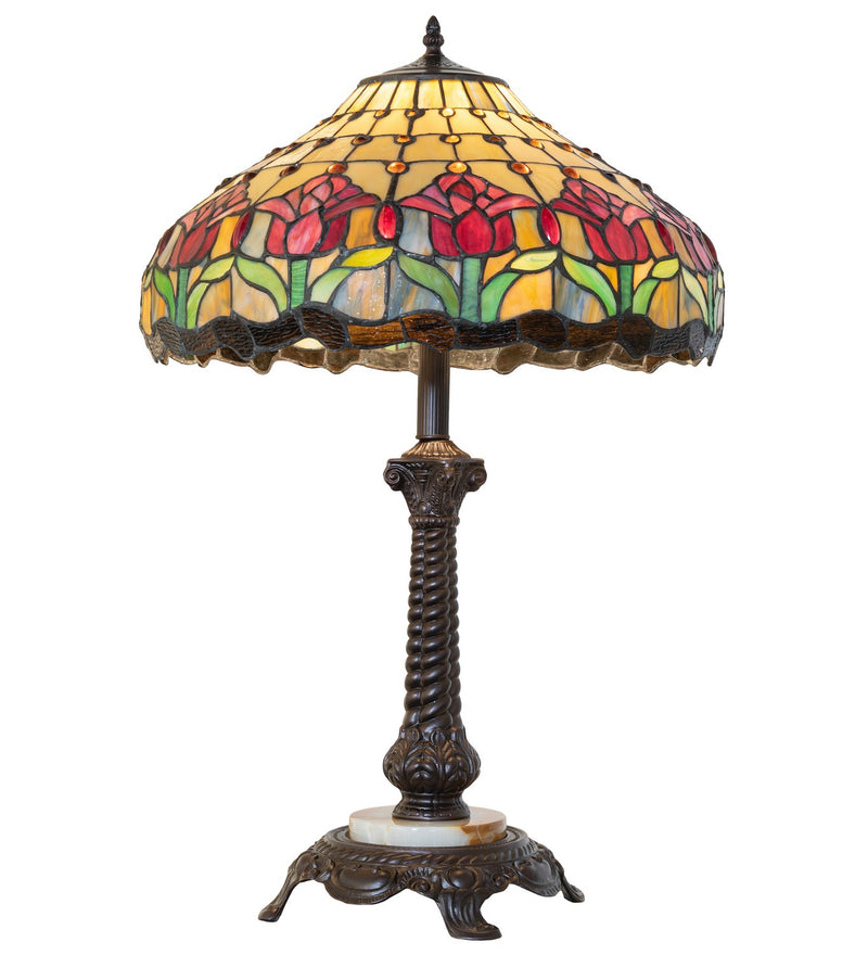 Meyda Tiffany 265014 One Light Table Lamp, Mahogany Bronze