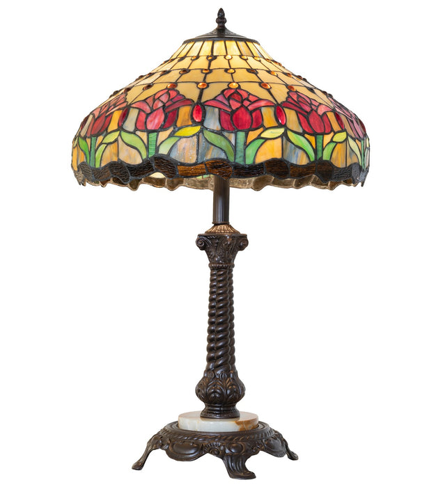 Meyda Tiffany 265014 One Light Table Lamp, Mahogany Bronze