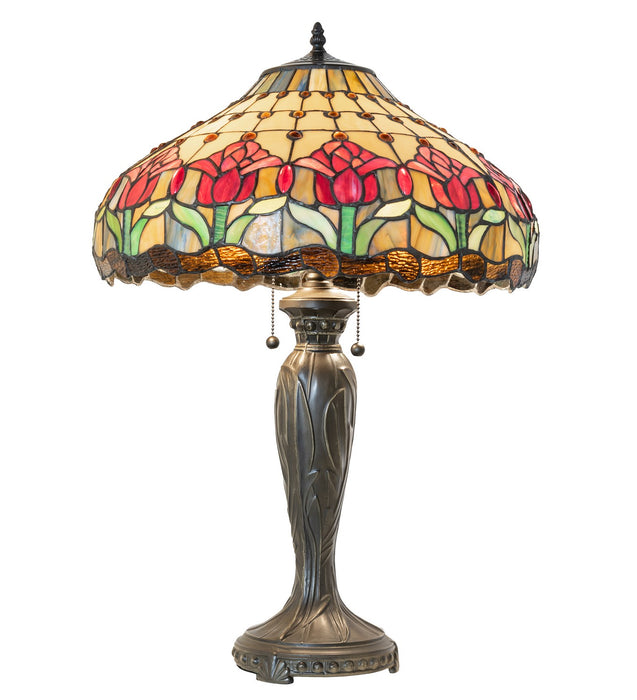 Meyda Tiffany 265019 Two Light Table Lamp, Bronze