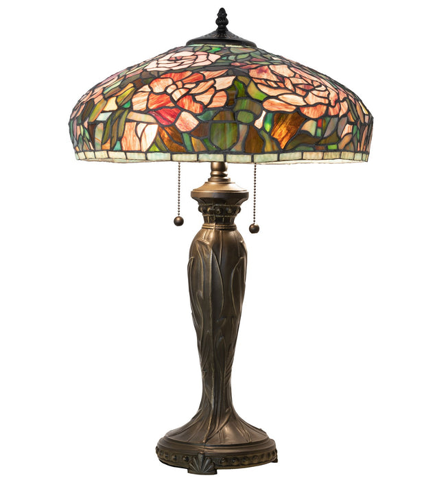 Meyda Tiffany 265061 Two Light Table Lamp, Mahogany Bronze