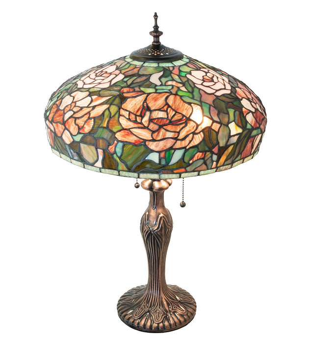 Meyda Tiffany 265068 Two Light Table Lamp, Mahogany Bronze