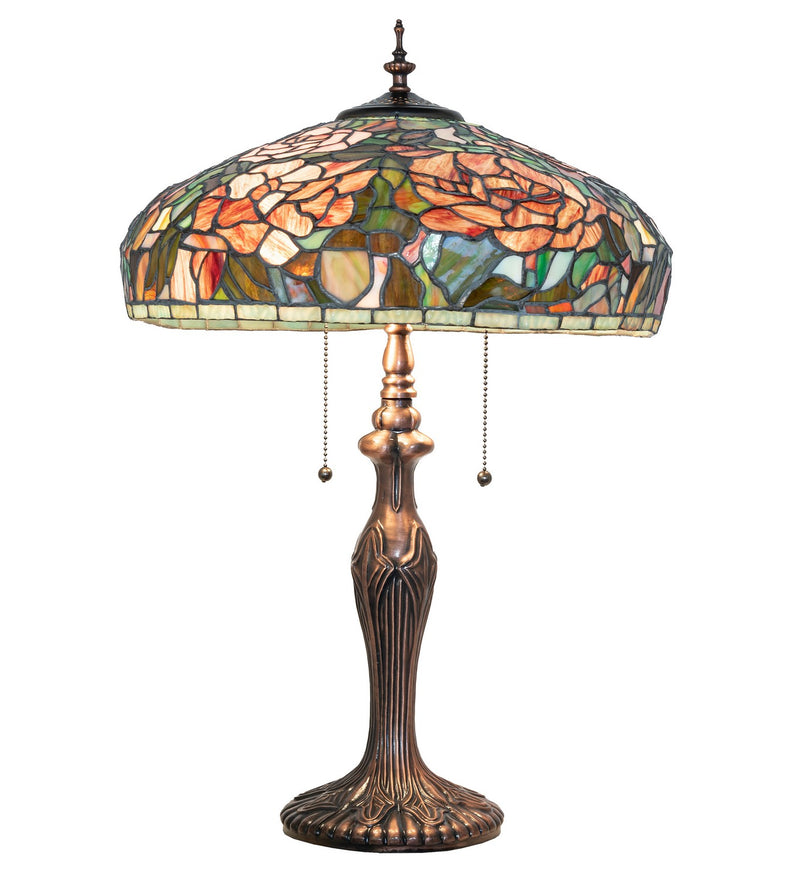 Meyda Tiffany 265068 Two Light Table Lamp, Mahogany Bronze