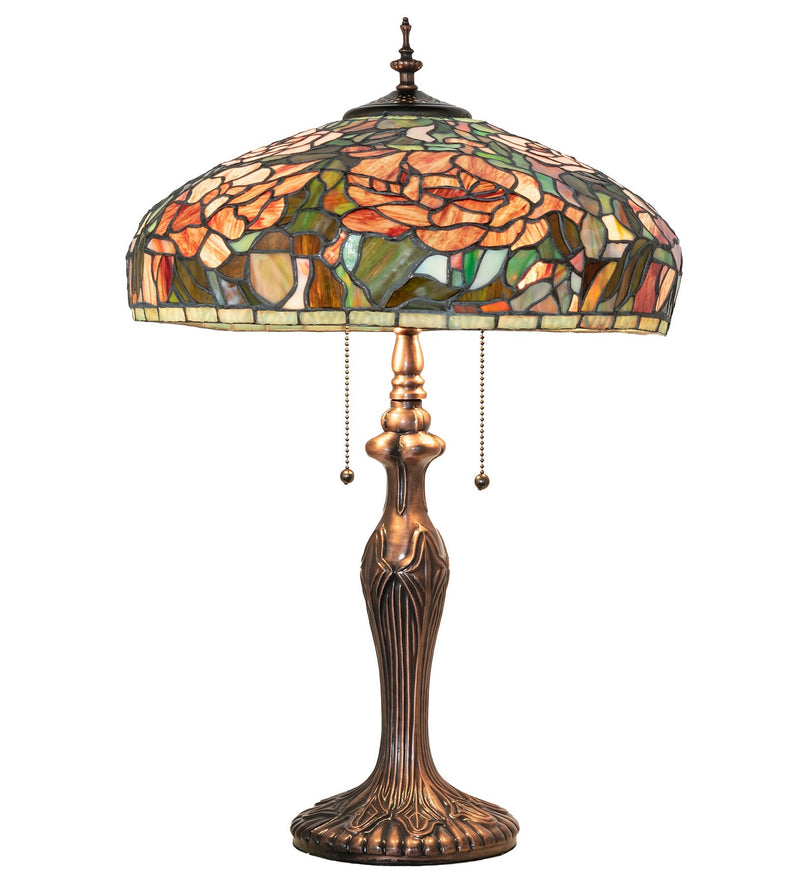 Meyda Tiffany 265068 Two Light Table Lamp, Mahogany Bronze