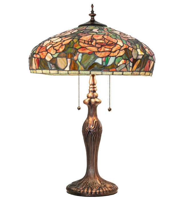 Meyda Tiffany 265068 Two Light Table Lamp, Mahogany Bronze