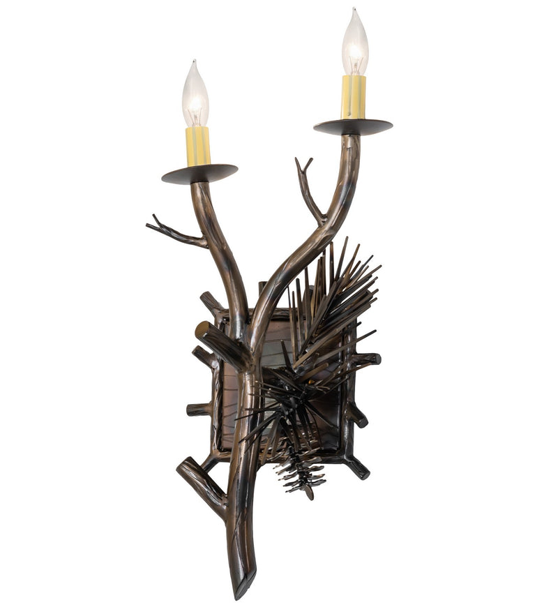 Meyda Tiffany 265211 Two Light Wall Sconce, Light Burnished Antique Copper