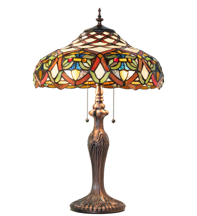 Meyda Tiffany 265248 Two Light Table Lamp, Antique