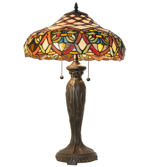 Meyda Tiffany 265254 Two Light Table Lamp, Antique