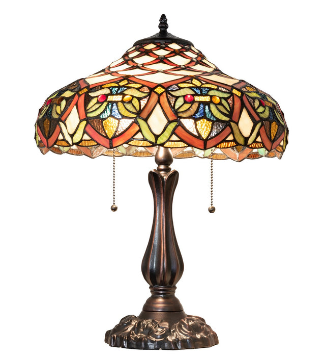 Meyda Tiffany 265263 Two Light Table Lamp, Antique