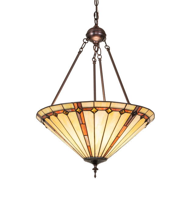 Meyda Tiffany 265340 Three Light Pendant, Mahogany Bronze