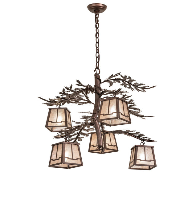 Meyda Tiffany 265656 Five Light Chandelier, Mahogany Bronze