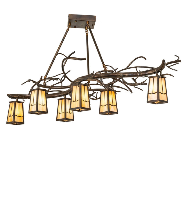 Meyda Tiffany 265663 Six Light Chandelier, Dark Burnished Antique Copper