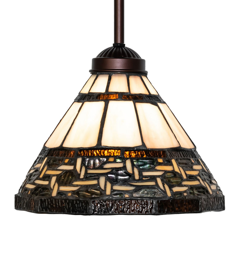 Meyda Tiffany 265802 One Light Mini Pendant, Mahogany Bronze