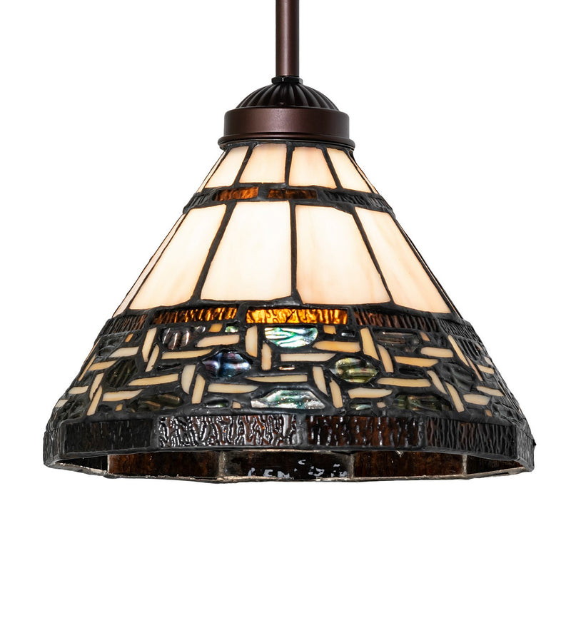 Meyda Tiffany 265802 One Light Mini Pendant, Mahogany Bronze