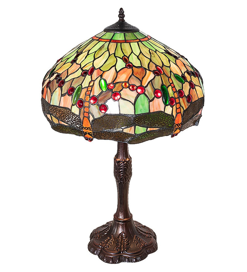 Meyda Tiffany 265991 Three Light Table Lamp, Mahogany Bronze