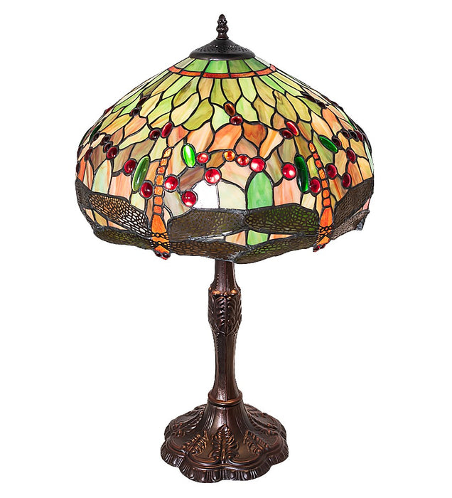 Meyda Tiffany 265991 Three Light Table Lamp, Mahogany Bronze