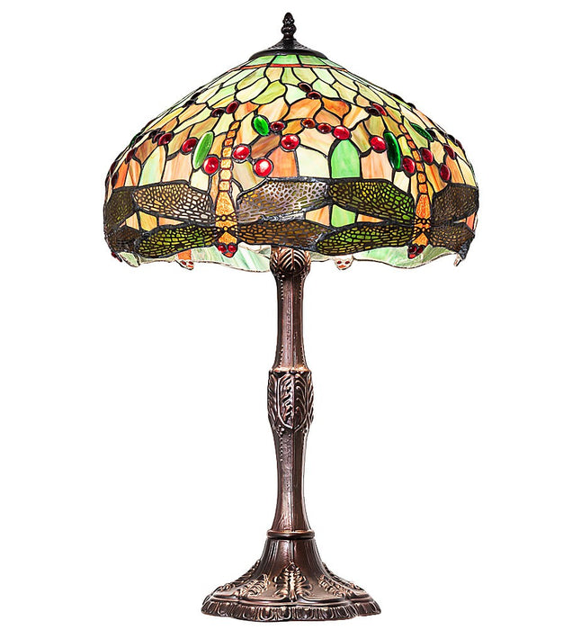 Meyda Tiffany 265991 Three Light Table Lamp, Mahogany Bronze