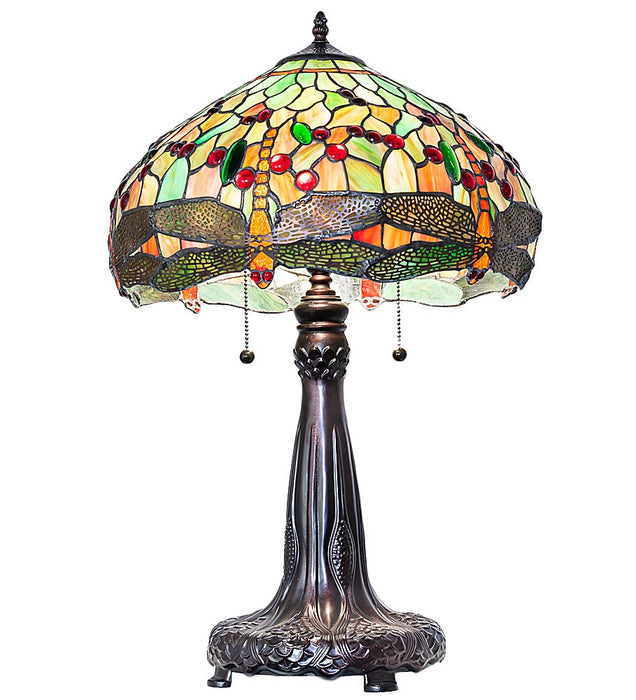 Meyda Tiffany 266004 Two Light Table Lamp, Mahogany Bronze