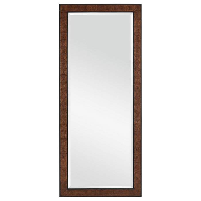 Currey and Company 1000-0144 Floor Mirror, Kona/Black/Mirror