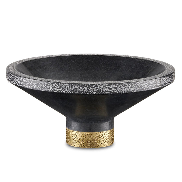 Currey and Company 1200-0659 Bowl, Black/Brass