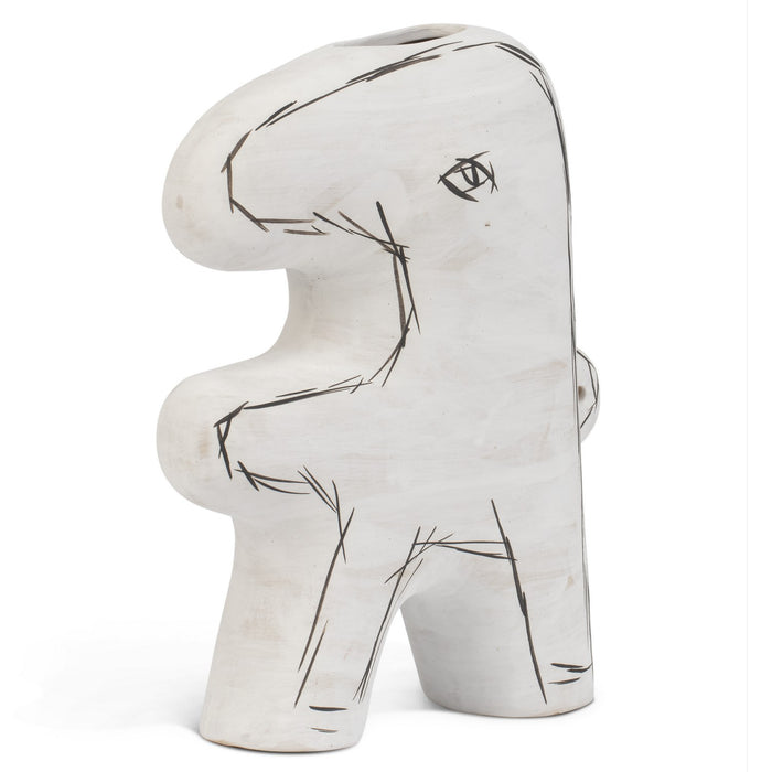 Currey and Company 1200-0714 Sculpture, Off White/Black