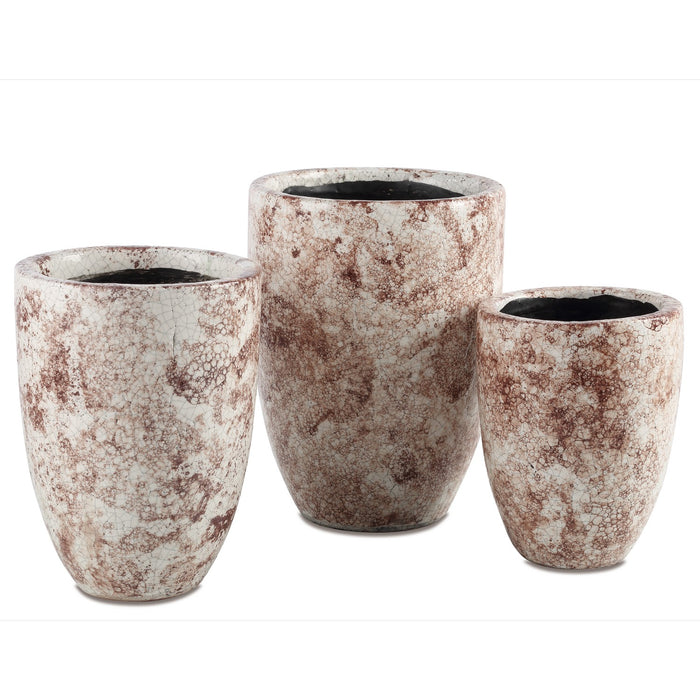Currey and Company 1200-0715 Vase Set of 3, Brown/Off-White