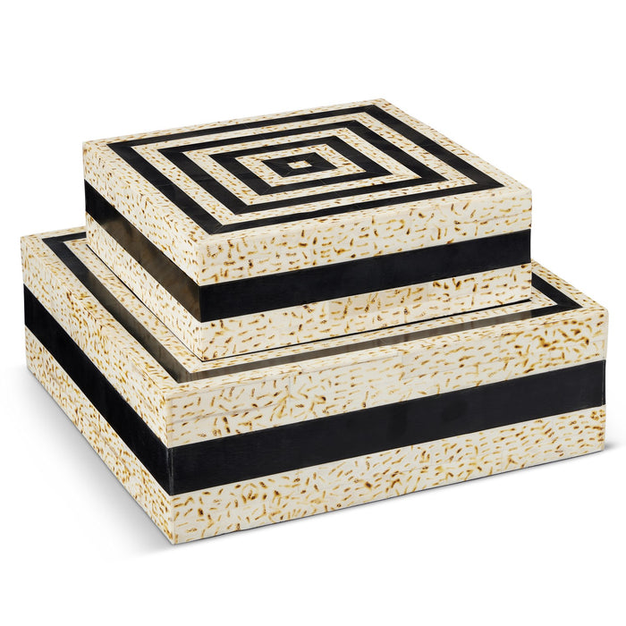 Currey and Company 1200-0736 Box Set of 2, Natural/Black