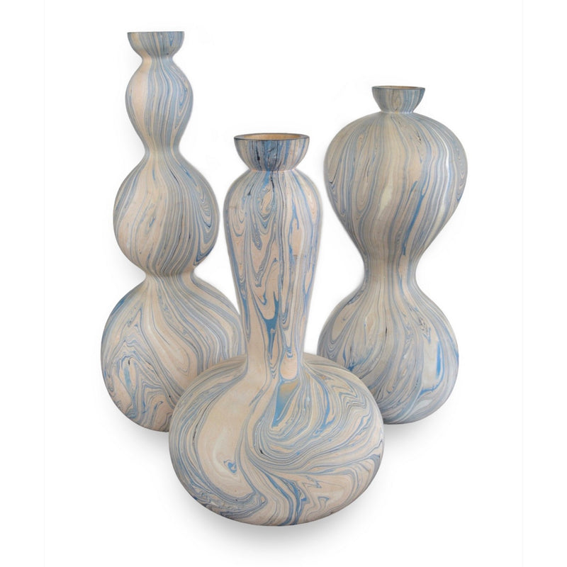 Currey and Company 1200-0740 Vase Set of 3, Blue/White