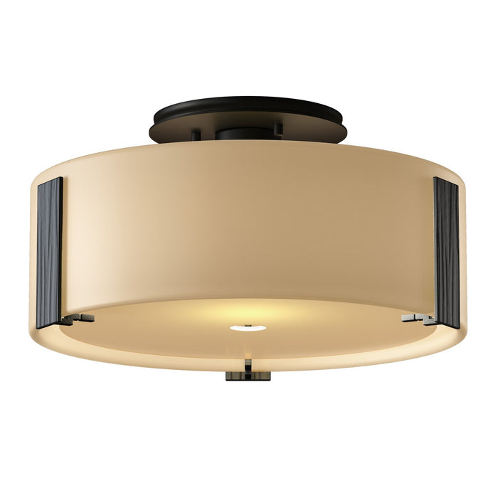 Hubbardton Forge 126753-SKT-10-GG0218 One Light Semi-Flush Mount, Black