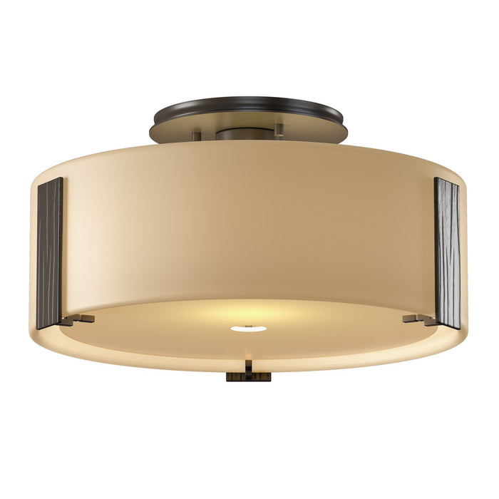 Hubbardton Forge 126753-SKT-14-GG0218 One Light Semi-Flush Mount, Oil Rubbed Bronze