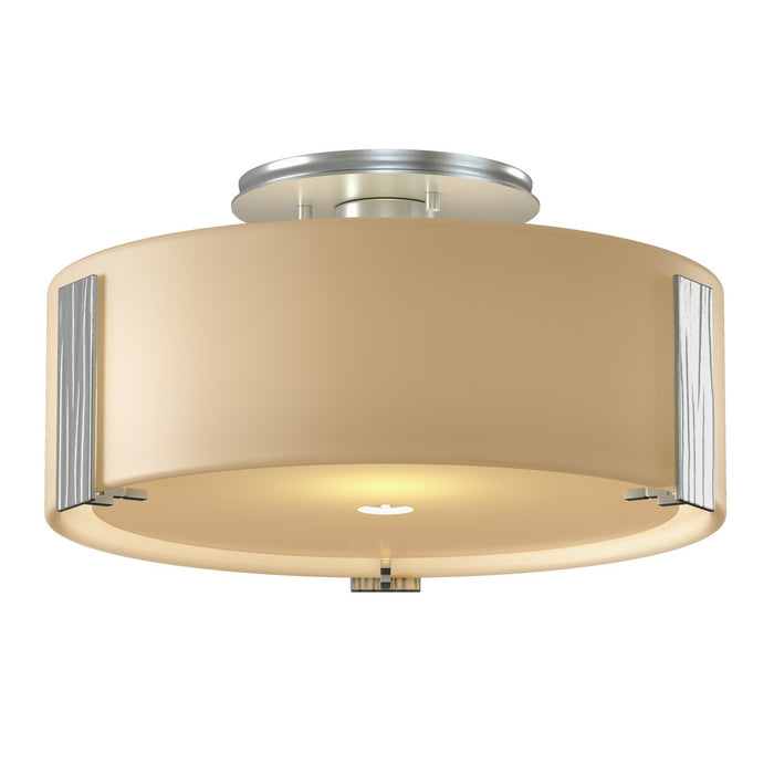 Hubbardton Forge 126753-SKT-82-GG0218 One Light Semi-Flush Mount, Vintage Platinum