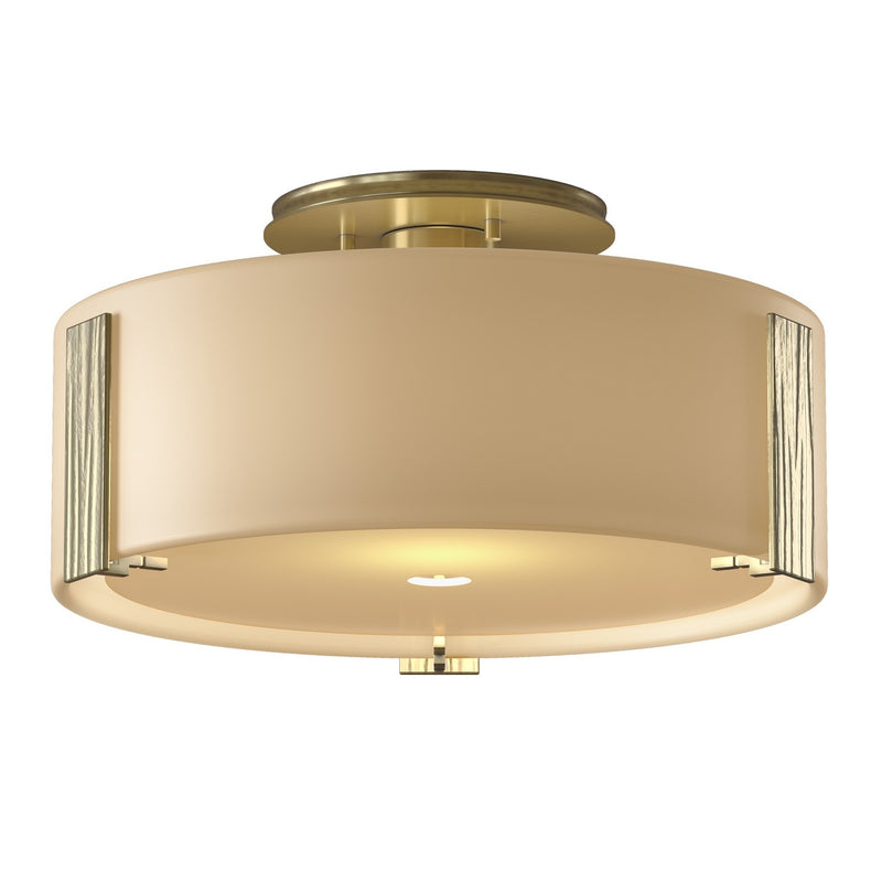 Hubbardton Forge 126753-SKT-86-GG0218 One Light Semi-Flush Mount, Modern Brass