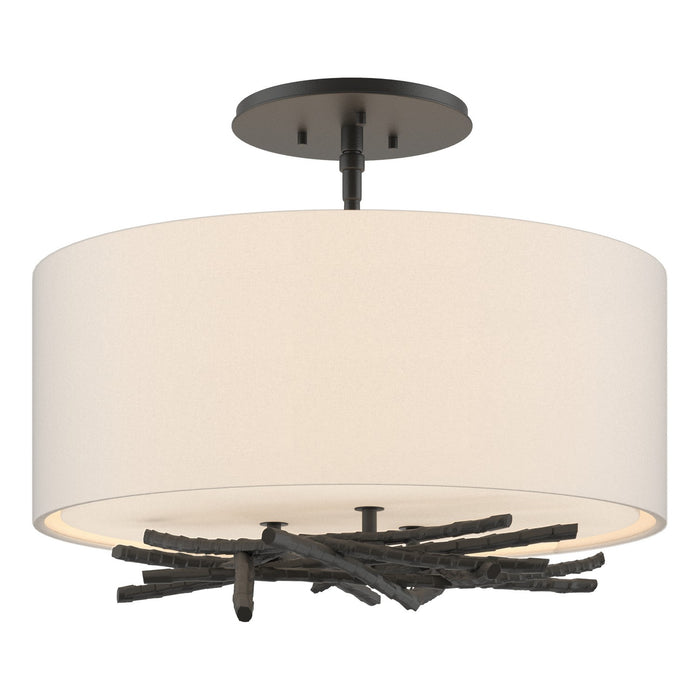 Hubbardton Forge 127660-SKT-10-SE1505 Three Light Semi-Flush Mount, Black