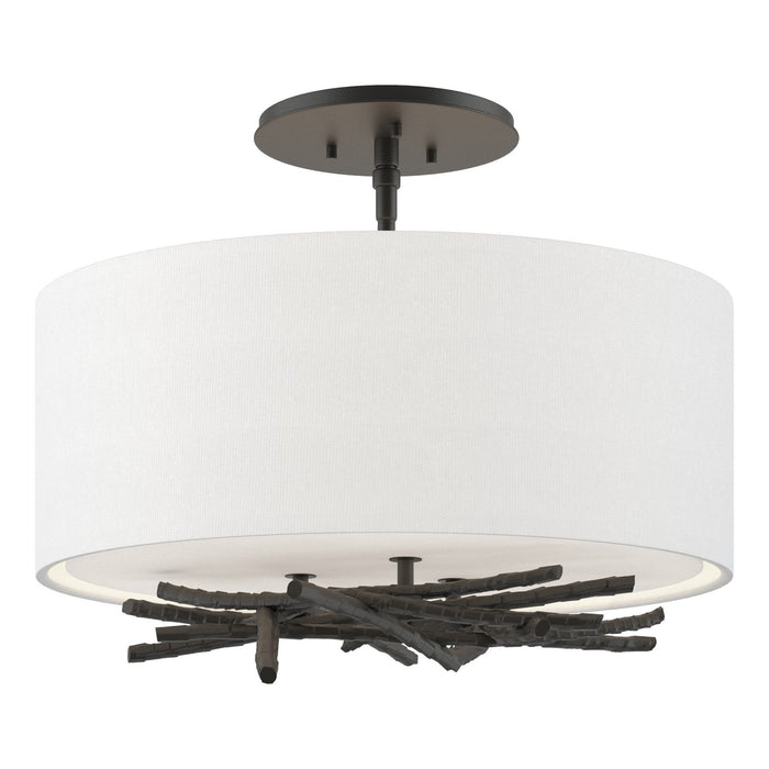 Hubbardton Forge 127660-SKT-10-SF1505 Three Light Semi-Flush Mount, Black