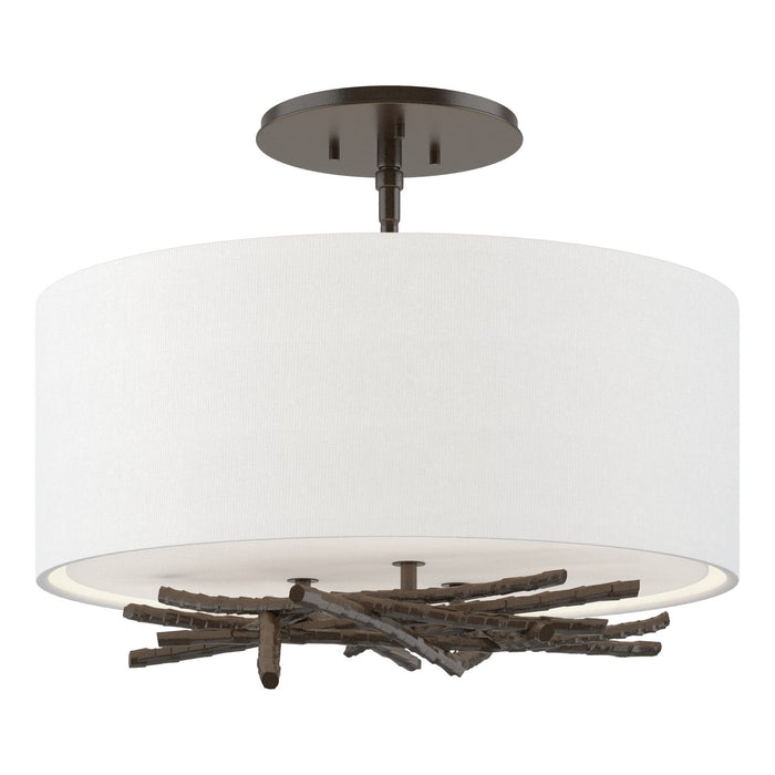 Hubbardton Forge 127660-SKT-14-SF1505 Three Light Semi Flush Mount, Oil Rubbed Bronze