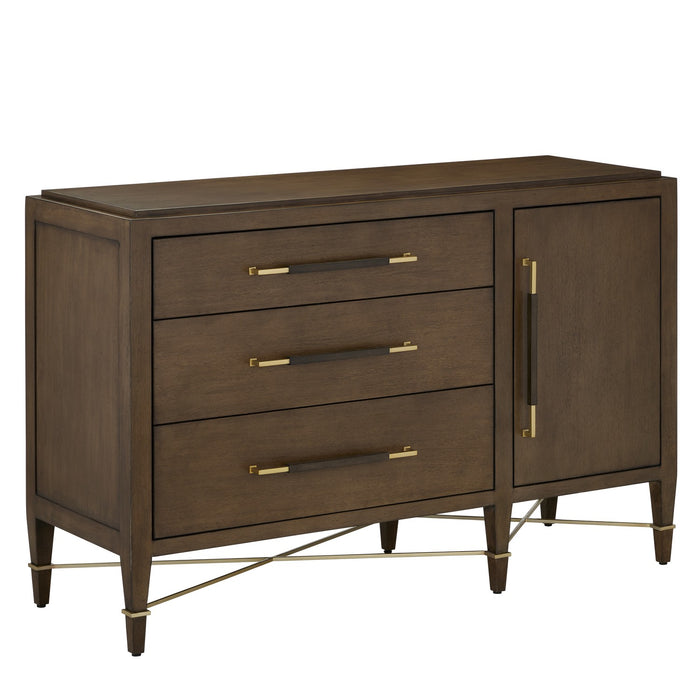 Currey and Company 3000-0251 Chest, Chanterelle/Coffee/Champagne