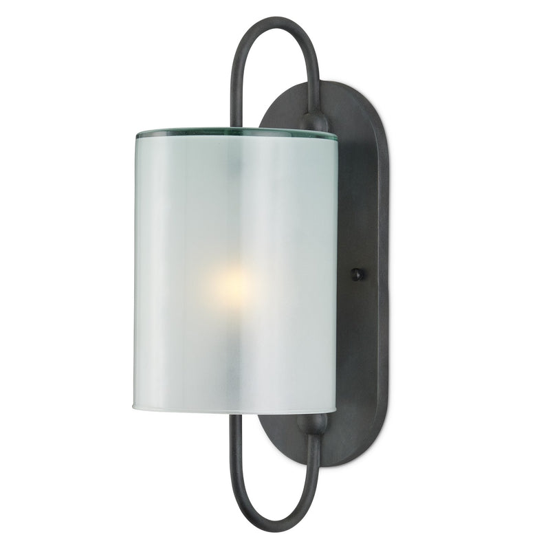 Currey and Company 5800-0023 One Light Wall Sconce, Antique Bronze/Frosted White
