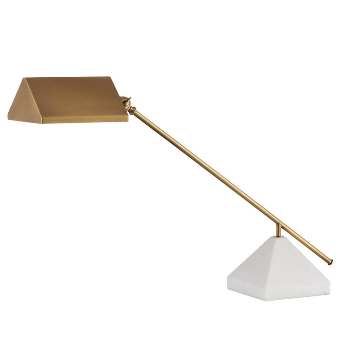 Currey and Company 6000-0875 One Light Table Lamp, Antique Brass/White