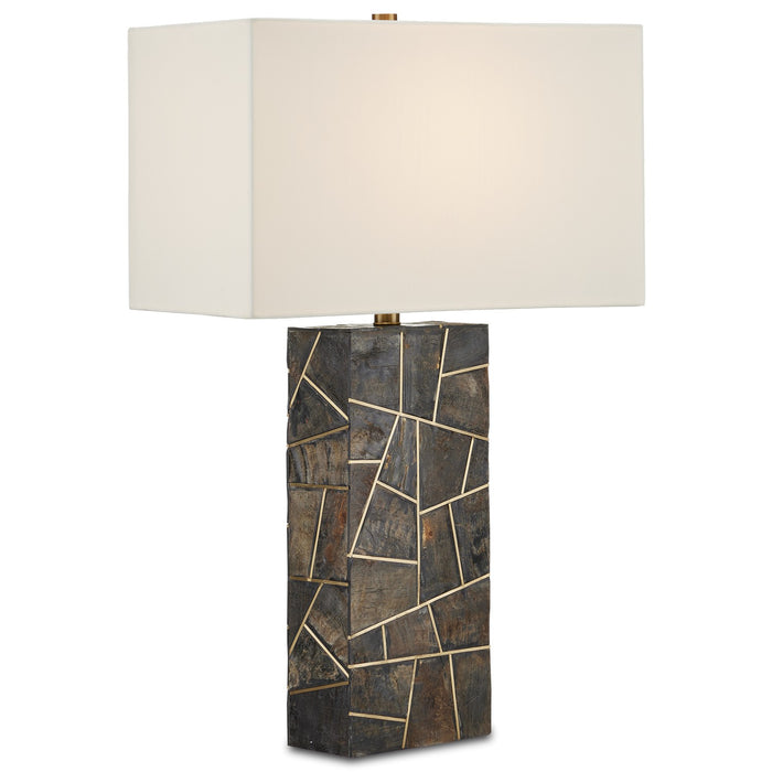 Currey and Company 6000-0879 One Light Table Lamp, Natural/Brass