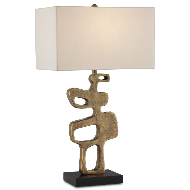 Currey and Company 6000-0884 One Light Table Lamp, Antique Brass/Black