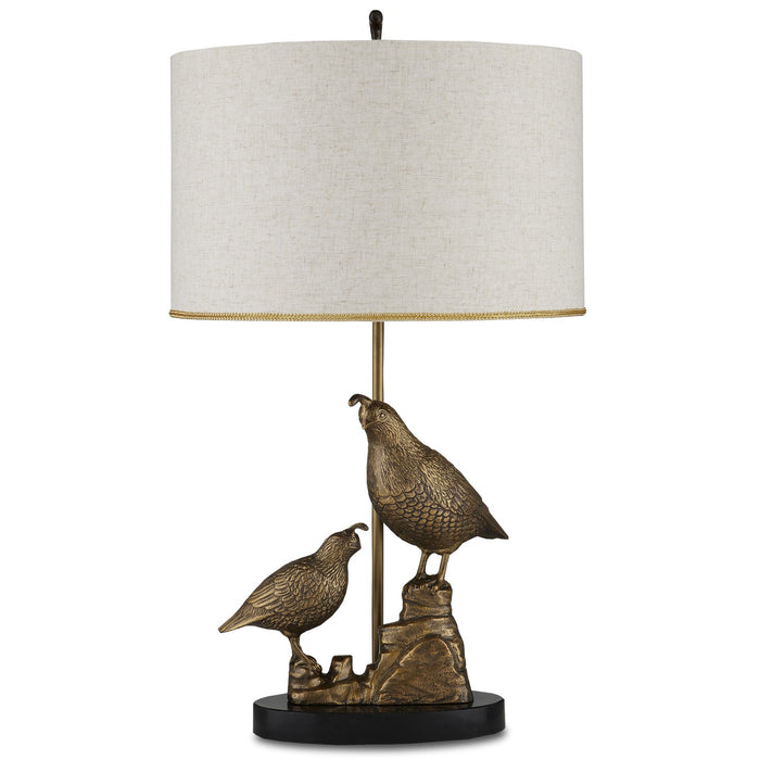 Currey and Company 6000-0886 One Light Table Lamp, Antique Brass/Black